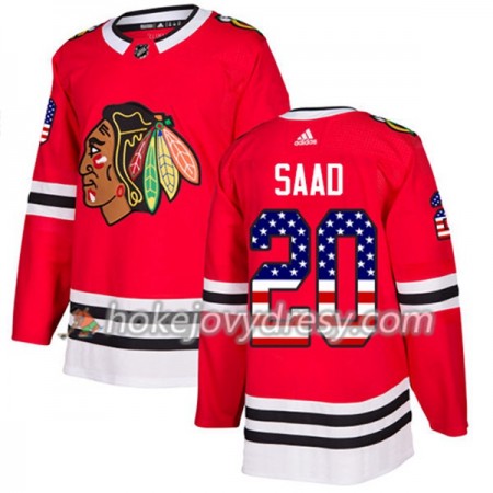 Pánské Hokejový Dres Chicago Blackhawks Brandon Saad 20 2017-2018 USA Flag Fashion Černá Adidas Authentic